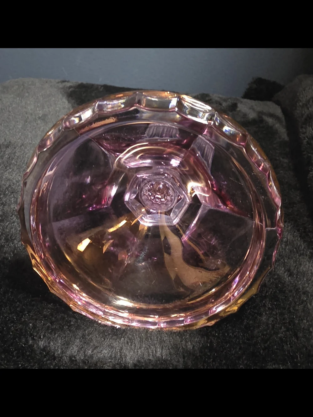 VTG SC Line Lead Crystal Candlestick Gold Trim
